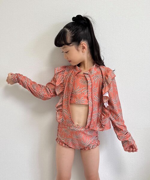 CIAOPANIC TYPY（チャオパニックティピー）の「【WEB限定】【KIDS】ポイントフリルクロップド丈ラッシュガード（ラッシュガード・キッズ・グリーン/オレンジ・MEDIUM/LARGE/SMALL/X-LARGE/XX-LARGE）」の7枚目の写真