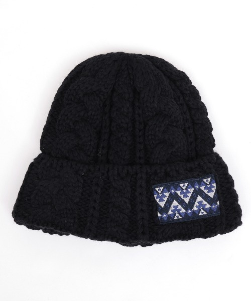 チチカカ（チチカカ）の「ケーブル編みニットキャップ（ニットキャップ/ビーニー・レディース・ブラック/アイボリー/レッド/パープル・FREE）」の11枚目の写真