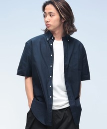 CREW ナチュラルストレッチ ボタンダウン 半袖 オックスシャツ