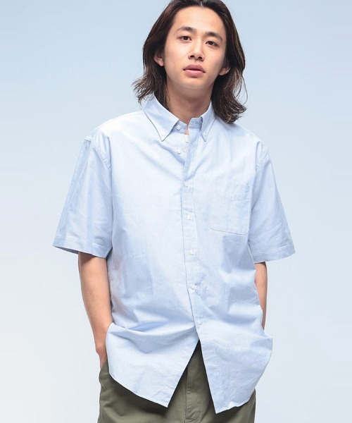 SAKAZEN(サカゼン)の「CREW ナチュラルストレッチ ボタンダウン 半袖 オックスシャツ(シャツ/ブラウス・メンズ・サックスブルー/ホワイト/ピンク/ネイビー・M/L/LL)」の3枚目の写真