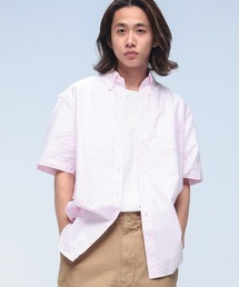CREW ナチュラルストレッチ ボタンダウン 半袖 オックスシャツ