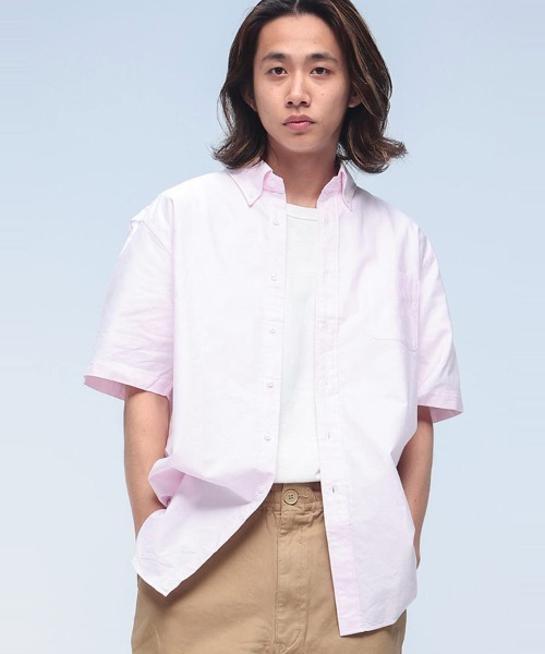 SAKAZEN(サカゼン)の「CREW ナチュラルストレッチ ボタンダウン 半袖 オックスシャツ(シャツ/ブラウス・メンズ・サックスブルー/ホワイト/ピンク/ネイビー・M/L/LL)」の4枚目の写真