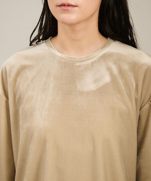 アルベロ　Tシャツ　カットソー　ベージュ メッシュベロアTシャツ(カットソー) | Alphabet's alphabet公式通販