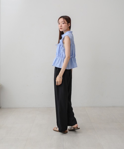 Bab(バブ)の「リボンギャザーノースリーブブラウス(シャツ/ブラウス・レディース・A/オフホワイト/ブルー・M)」の22枚目の写真