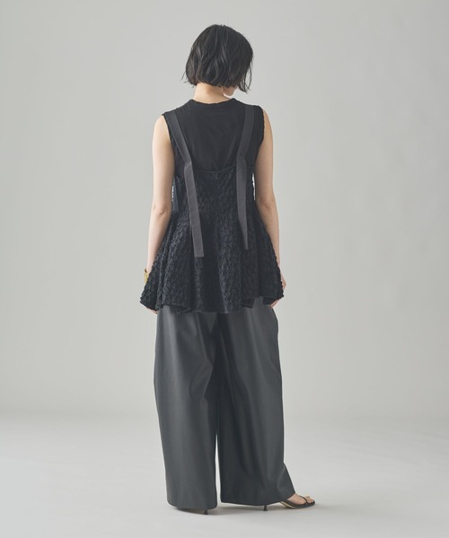 Curensology（カレンソロジー）の「Curensology(カレンソロジー)/ジャガードバルーンキャミブラウス（シャツ/ブラウス・レディース・ホワイト/ブラック・FREE）」の15枚目の写真