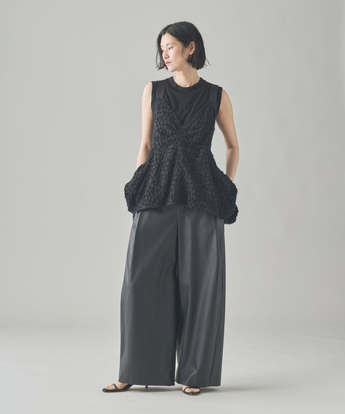 Curensology（カレンソロジー）の「Curensology(カレンソロジー)/ジャガードバルーンキャミブラウス（シャツ/ブラウス・レディース・ホワイト/ブラック・FREE）」の16枚目の写真