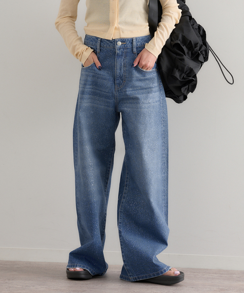 U by SPICK&SPAN(ユーバイスピックアンドスパン)の「グリッタールーズバギーデニム(デニムパンツ・レディース・ブルー・36/38/34)」の17枚目の写真