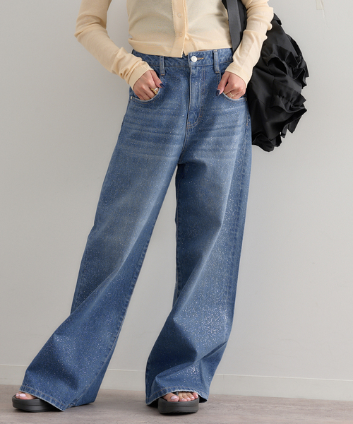 U by SPICK&SPAN(ユーバイスピックアンドスパン)の「グリッタールーズバギーデニム(デニムパンツ・レディース・ブルー・36/38/34)」の16枚目の写真