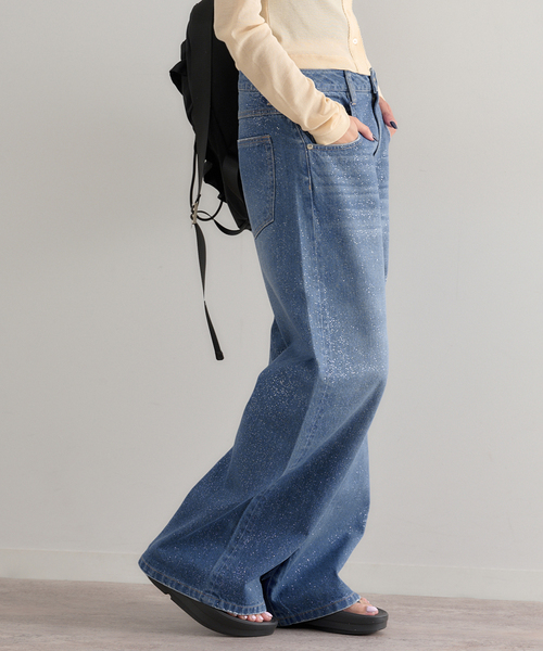 U by SPICK&SPAN(ユーバイスピックアンドスパン)の「グリッタールーズバギーデニム(デニムパンツ・レディース・ブルー・36/38/34)」の14枚目の写真