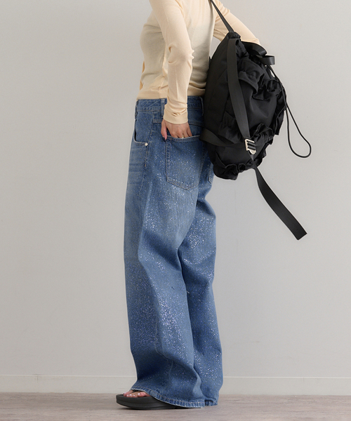 U by SPICK&SPAN(ユーバイスピックアンドスパン)の「グリッタールーズバギーデニム(デニムパンツ・レディース・ブルー・36/38/34)」の13枚目の写真