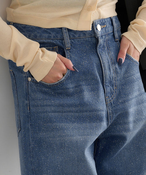U by SPICK&SPAN(ユーバイスピックアンドスパン)の「グリッタールーズバギーデニム(デニムパンツ・レディース・ブルー・36/38/34)」の11枚目の写真