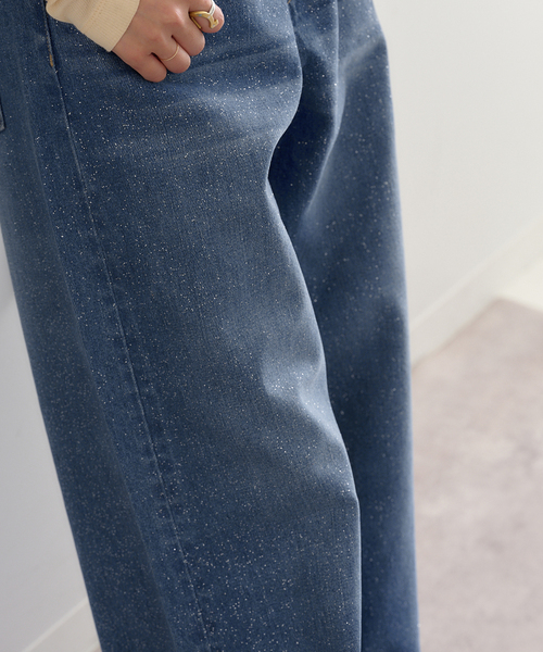 U by SPICK&SPAN(ユーバイスピックアンドスパン)の「グリッタールーズバギーデニム(デニムパンツ・レディース・ブルー・36/38/34)」の10枚目の写真