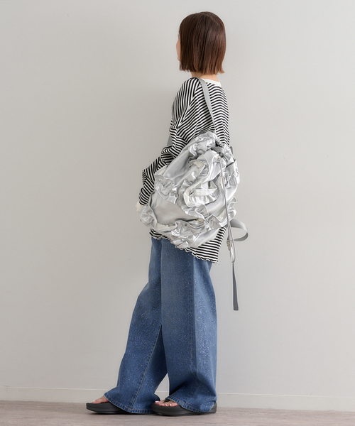 U by SPICK&SPAN(ユーバイスピックアンドスパン)の「グリッタールーズバギーデニム(デニムパンツ・レディース・ブルー・36/38/34)」の3枚目の写真