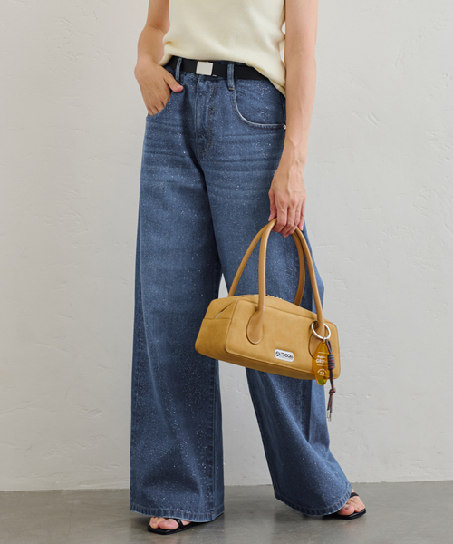 U by SPICK&SPAN(ユーバイスピックアンドスパン)の「グリッタールーズバギーデニム(デニムパンツ・レディース・ブルー・36/38/34)」の2枚目の写真