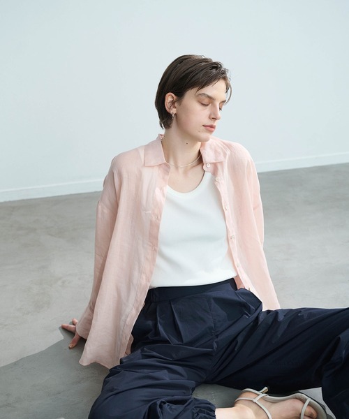 N.O.R.C（ノーク）の「麻シアーシャツ（シャツ/ブラウス・レディース・ピンク/ブラウン/オフホワイト/ブラック・フリー）」の10枚目の写真