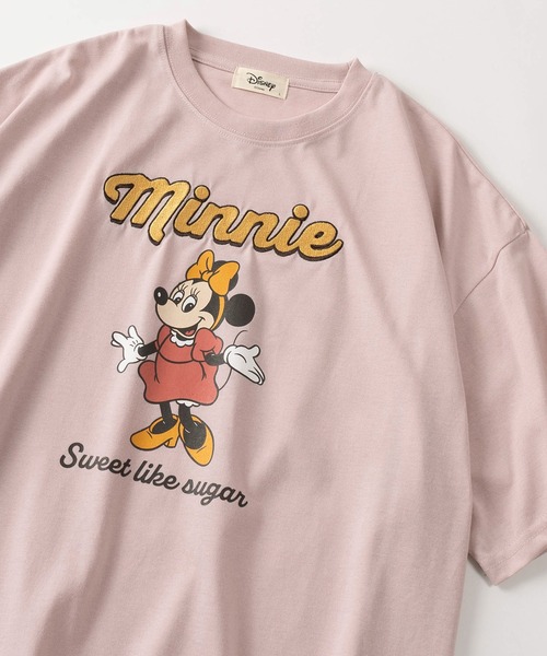 Disney(ディズニー)の「【71】【Disney/ディズニー】キャラクターデザイン ワッペンロゴ/フェイスワンポイント刺繍/フロントプリント クルーネックTシャツ/半袖Tシャツ/コンパクトTシャツ(Tシャツ/カットソー・レディース・ライトグレー/アッシュグレー/ピンク/エメラルド/レッド/グリーン系/パープル/オフホワイト/クリーム/ライトイエロー/ライトブルー/サックスブルー・M/L)」の11枚目の写真