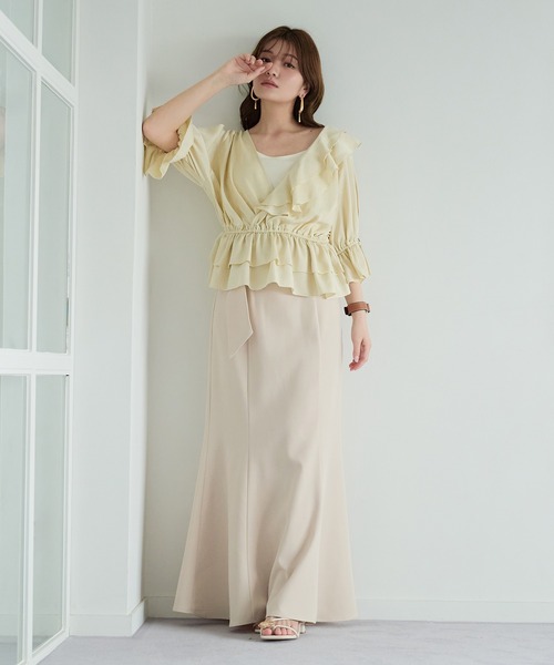 asymmetrical frill blouse / アシンメトリーフリルブラウス