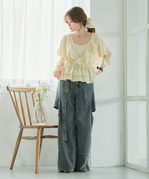 シャツ/ブラウス(半袖/袖なし) ARIEL FRILL BLOUSE lstp204-341_9.jpg