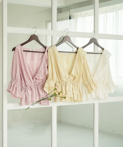 mideal（マイディール）の「asymmetrical frill blouse
