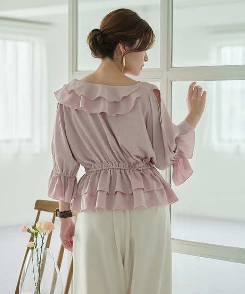 asymmetrical frill blouse / アシンメトリーフリルブラウス