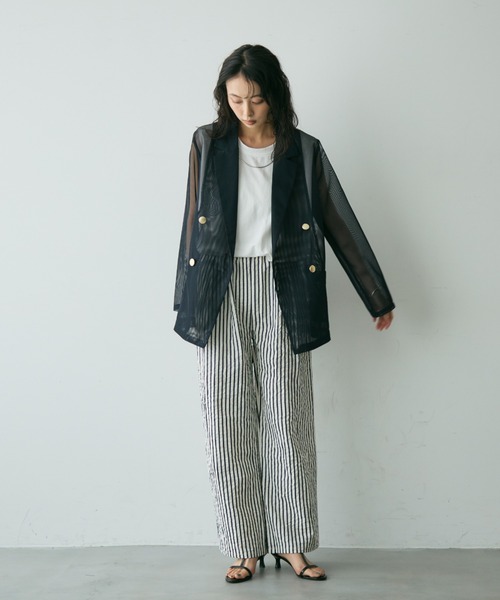 メッシュシアーテーラードJK（テーラードジャケット）｜Trish