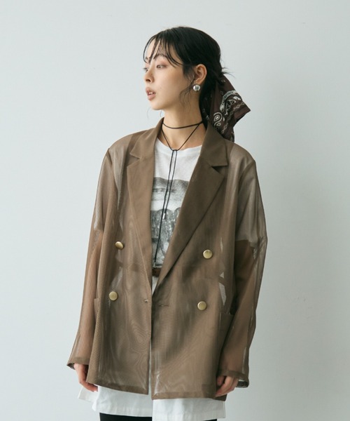 メッシュシアーテーラードJK（テーラードジャケット）｜Trish