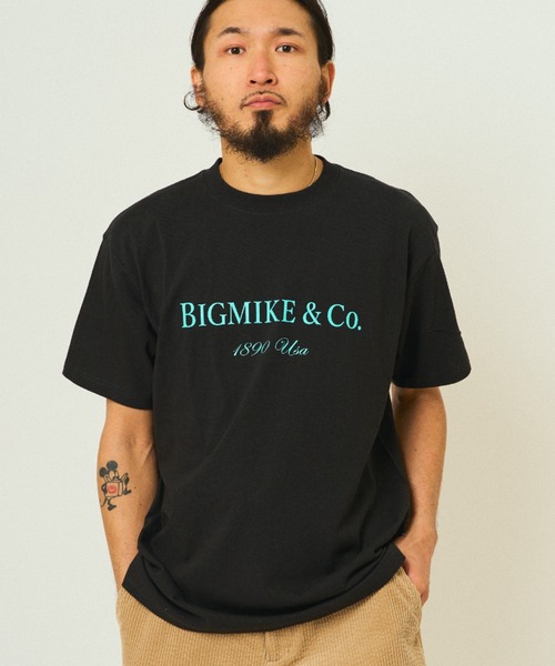 BIG MIKE(ビッグマイク)の「BIG MIKE ビッグマイク ラグジュアリー ロゴ プリント 半袖Tシャツ // 102528601(Tシャツ/カットソー・メンズ・スカイブルー/ブラック・MEDIUM/LARGE/X-LARGE)」の3枚目の写真