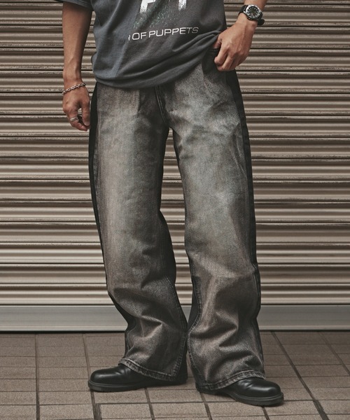 ALL RUNS(オールランズ)の「Washed Vintage-Like Denim Pants / ウォッシュ加工 ヴィンテージライクデニムパンツ メンズ 秋物 秋服 2026年秋冬(デニムパンツ・メンズ・ブラック/ライトブルー・M/L)」の19枚目の写真