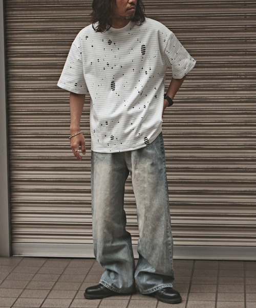 ALL RUNS(オールランズ)の「Washed Vintage-Like Denim Pants / ウォッシュ加工 ヴィンテージライクデニムパンツ メンズ 秋物 秋服 2026年秋冬(デニムパンツ・メンズ・ブラック/ライトブルー・M/L)」の11枚目の写真