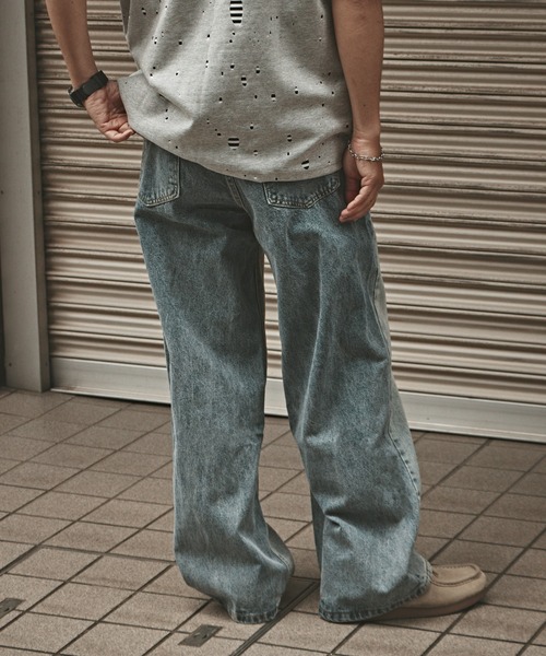 ALL RUNS(オールランズ)の「Washed Vintage-Like Denim Pants / ウォッシュ加工 ヴィンテージライクデニムパンツ メンズ 秋物 秋服 2026年秋冬(デニムパンツ・メンズ・ブラック/ライトブルー・M/L)」の5枚目の写真