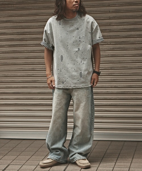 ALL RUNS(オールランズ)の「Washed Vintage-Like Denim Pants / ウォッシュ加工 ヴィンテージライクデニムパンツ メンズ 秋物 秋服 2026年秋冬(デニムパンツ・メンズ・ブラック/ライトブルー・M/L)」の7枚目の写真