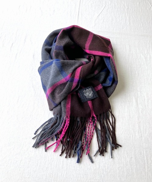 Q(キュー)の「ブロックチェックストール(ストール/ショール・レディース・ブラウン系その他/ブラック系その他・ONE SIZE)」の2枚目の写真