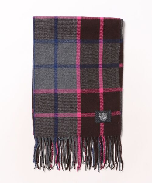 Q(キュー)の「ブロックチェックストール(ストール/ショール・レディース・ブラウン系その他/ブラック系その他・ONE SIZE)」の3枚目の写真