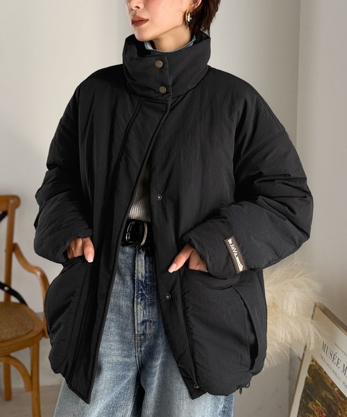 Java（ジャバ）の「《JaVaジャバコラボ》 ヘビロテ確定♪ゆったり暖か一軍アウター！スタンドカラービックポケットナイロンブルゾン（ブルゾン・レディース・ブラック/ベージュ・X-LARGE/SMALL/MEDIUM/LARGE）」の22枚目の写真