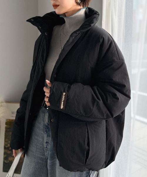 Java（ジャバ）の「《JaVaジャバコラボ》 ヘビロテ確定♪ゆったり暖か一軍アウター！スタンドカラービックポケットナイロンブルゾン（ブルゾン・レディース・ブラック/ベージュ・X-LARGE/SMALL/MEDIUM/LARGE）」の19枚目の写真
