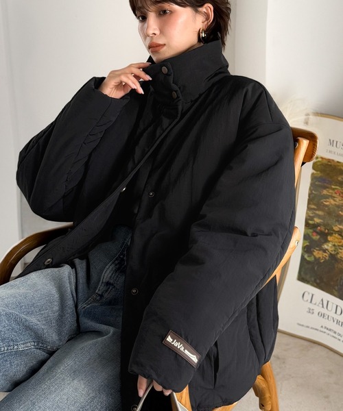 Java（ジャバ）の「《JaVaジャバコラボ》 ヘビロテ確定♪ゆったり暖か一軍アウター！スタンドカラービックポケットナイロンブルゾン（ブルゾン・レディース・ブラック/ベージュ・X-LARGE/SMALL/MEDIUM/LARGE）」の20枚目の写真