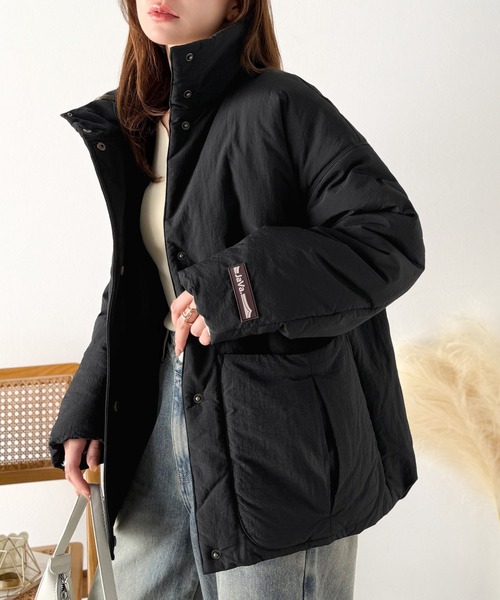 Java（ジャバ）の「《JaVaジャバコラボ》 ヘビロテ確定♪ゆったり暖か一軍アウター！スタンドカラービックポケットナイロンブルゾン（ブルゾン・レディース・ブラック/ベージュ・X-LARGE/SMALL/MEDIUM/LARGE）」の10枚目の写真