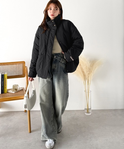 Java（ジャバ）の「《JaVaジャバコラボ》 ヘビロテ確定♪ゆったり暖か一軍アウター！スタンドカラービックポケットナイロンブルゾン（ブルゾン・レディース・ブラック/ベージュ・X-LARGE/SMALL/MEDIUM/LARGE）」の11枚目の写真