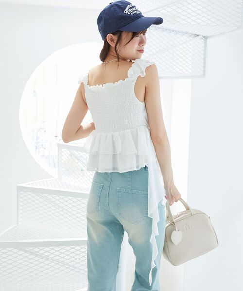 MAJESTIC LEGON（マジェスティックレゴン）の「フリルビスチェ（キャミソール・レディース・ブルー系その他5/アイボリー/ブラック・MEDIUM）」の10枚目の写真