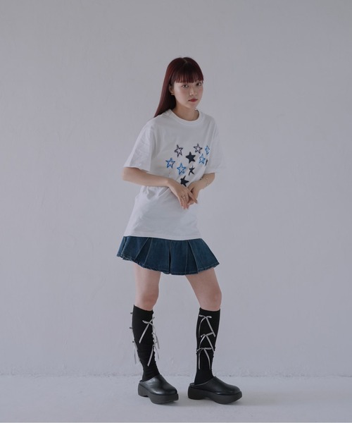 Uenui（ウニュイ）の「【 cunii 】 ステッチスター刺繍Tシャツ（Tシャツ/カットソー・レディース・ホワイト・FREE）」の17枚目の写真