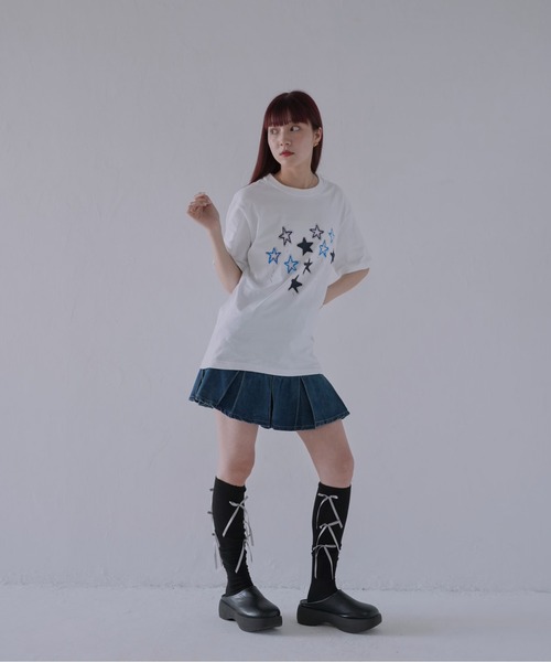 Uenui（ウニュイ）の「【 cunii 】 ステッチスター刺繍Tシャツ（Tシャツ/カットソー・レディース・ホワイト・FREE）」の19枚目の写真