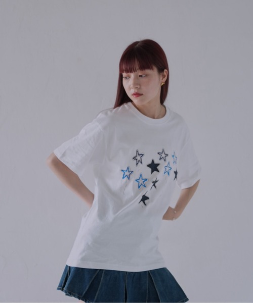 Uenui（ウニュイ）の「【 cunii 】 ステッチスター刺繍Tシャツ（Tシャツ/カットソー・レディース・ホワイト・FREE）」の20枚目の写真