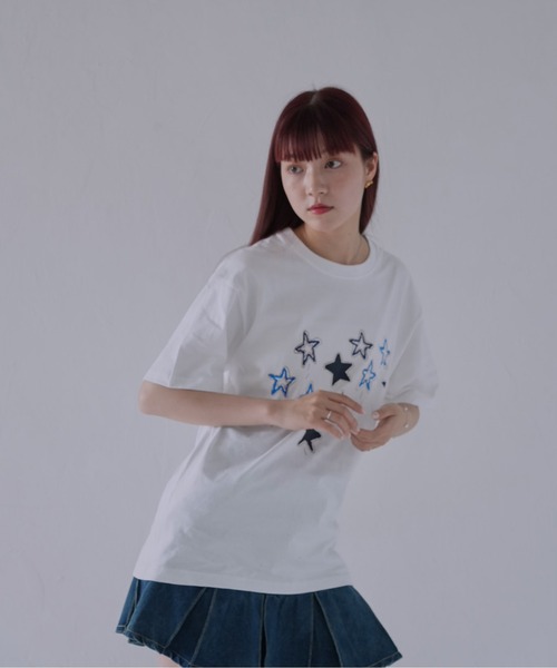 Uenui（ウニュイ）の「【 cunii 】 ステッチスター刺繍Tシャツ（Tシャツ/カットソー・レディース・ホワイト・FREE）」の21枚目の写真