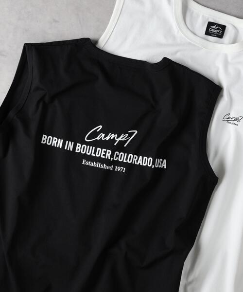 CAMP7(キャンプセブン)の「CAMP7(キャンプ7)【ONE OCEAN】プリントノースリーブTシャツ(タンクトップ・メンズ・ブラック/ホワイト・L/XL/M)」の12枚目の写真