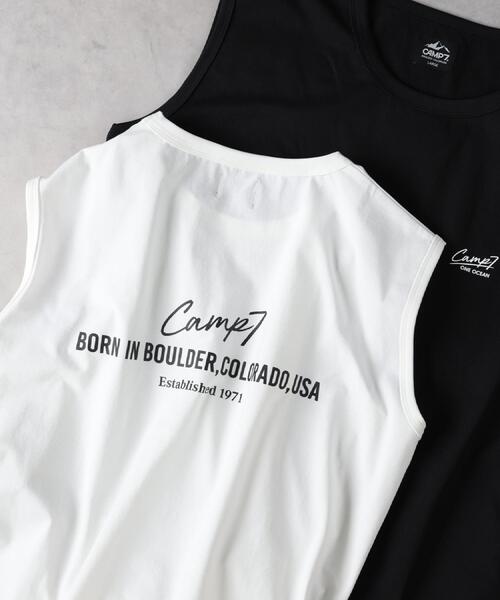 CAMP7(キャンプセブン)の「CAMP7(キャンプ7)【ONE OCEAN】プリントノースリーブTシャツ(タンクトップ・メンズ・ブラック/ホワイト・L/XL/M)」の15枚目の写真