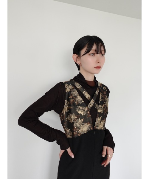 sahara（サハラ）の「Cross Neck Jacquard Jumpsuits/クロスネック