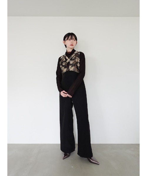 sahara（サハラ）の「Cross Neck Jacquard Jumpsuits/クロスネック