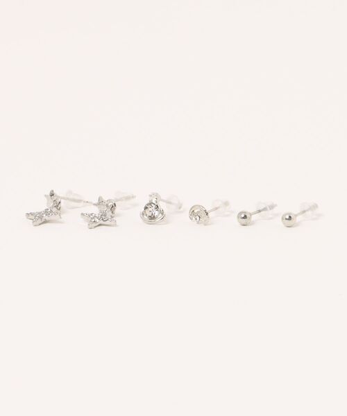 MASHIRO(マシロ)の「【MASHIRO】スターダストドロップY2Kモチーフピアス6点セット(MA)(ピアス(両耳用)・レディース・シルバー・FREE)」の5枚目の写真
