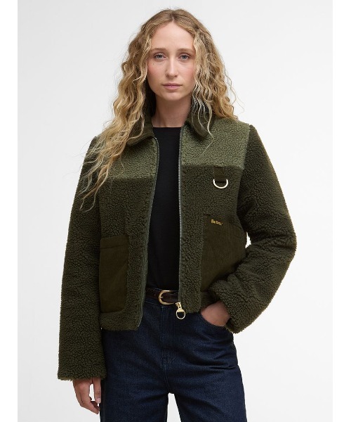 Barbour(バブアー)の「Malena クロップド フリース(レディース)(ブルゾン・レディース・ベージュ/オリーブ・8/10)」の2枚目の写真
