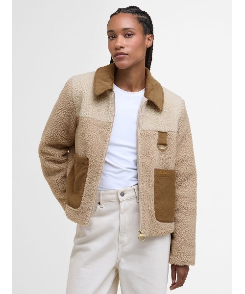 Barbour(バブアー)の「Malena クロップド フリース(レディース)(ブルゾン・レディース・ベージュ/オリーブ・8/10)」の4枚目の写真